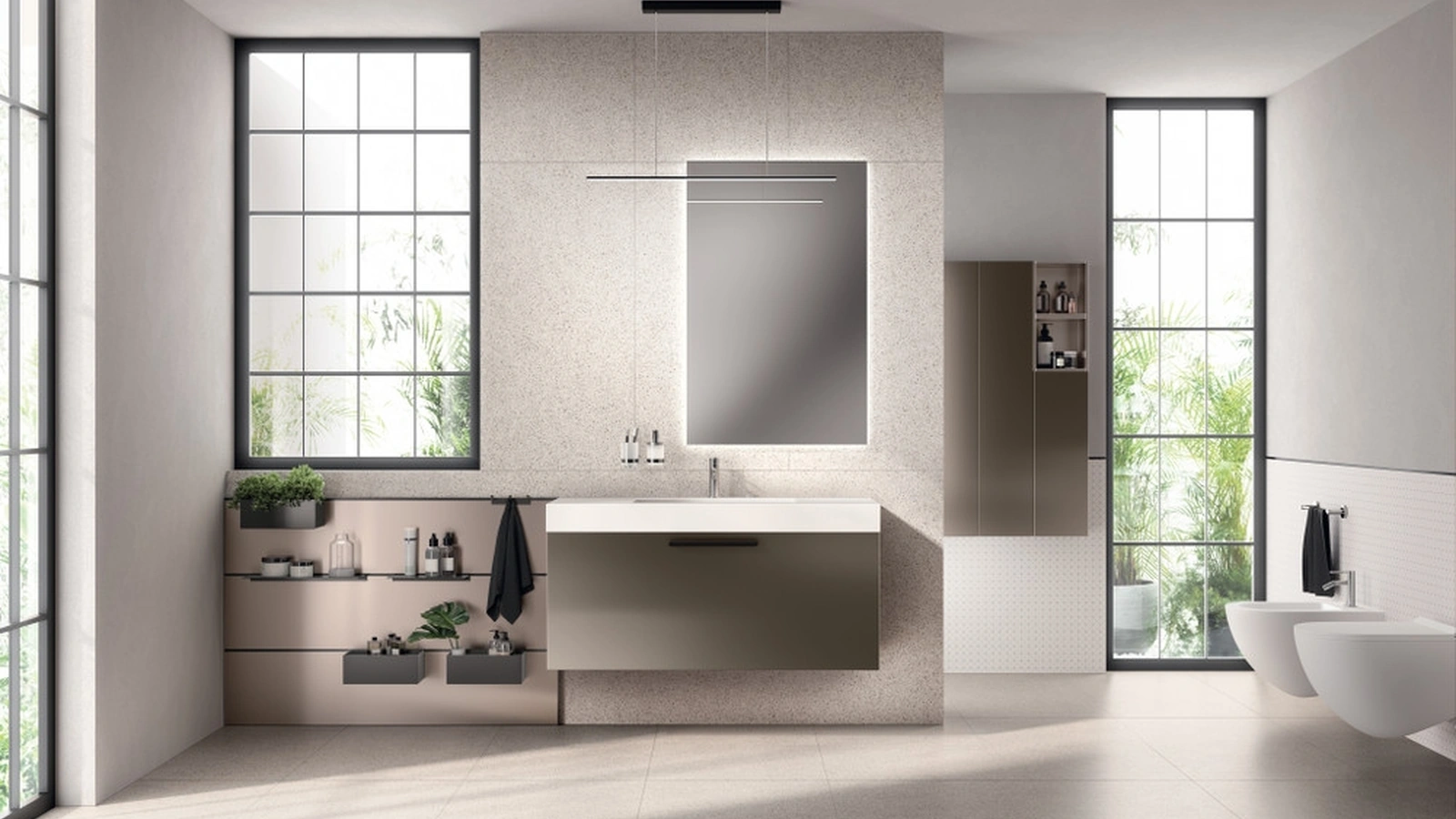 Mobile da Bagno Aquo Laccato Opaco Perlato di Scavolini Bathrooms