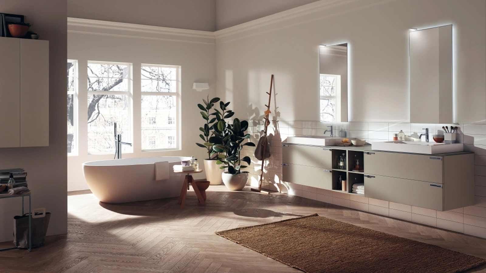 Mobile da Bagno Aquo Laccato Opaco Visone di Scavolini Bathrooms