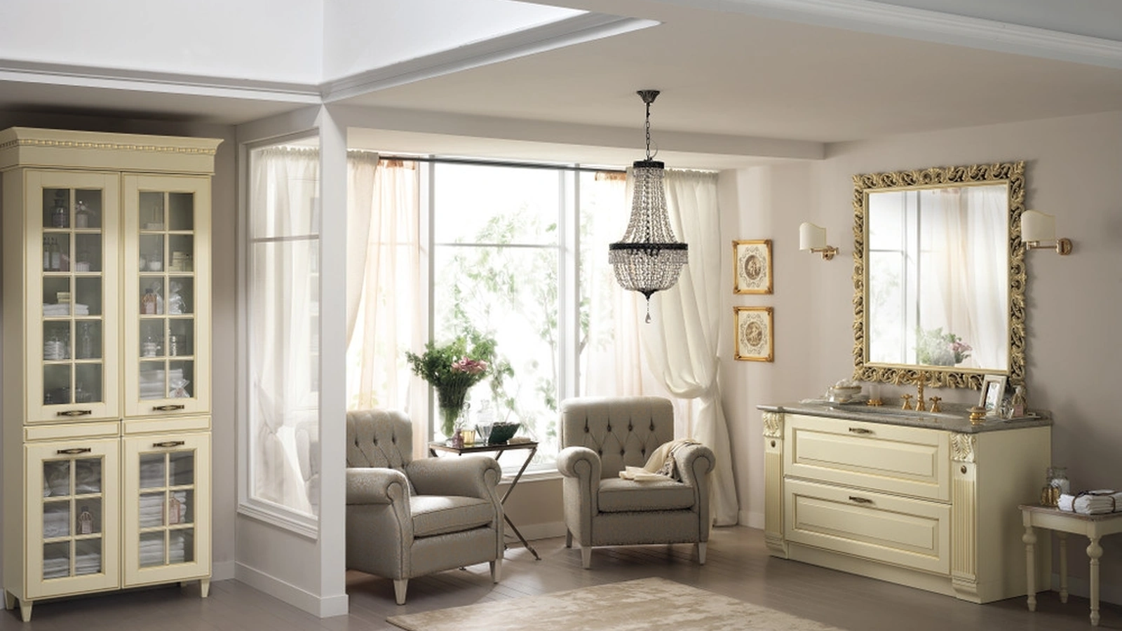 Mobile da Bagno Baltimora Laccato Opaco Beige di Scavolini Bathrooms