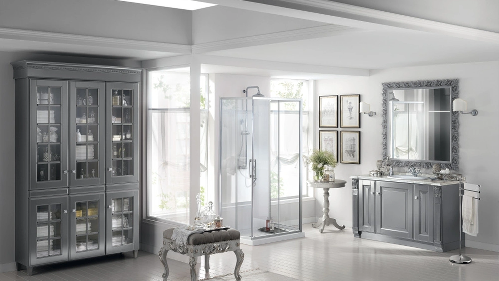 Mobile da Bagno Baltimora Laccato Opaco Grigio Vulcano di Scavolini Bathrooms