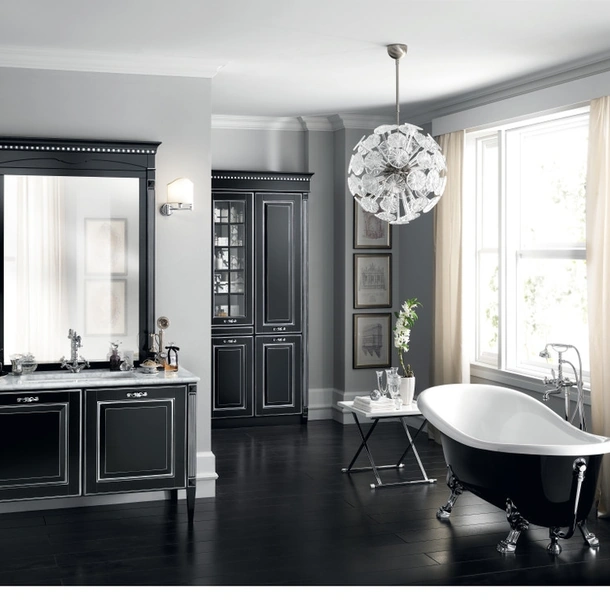 Mobile da Bagno Baltimora Laccato Opaco Nero e Argento di Scavolini Bathrooms