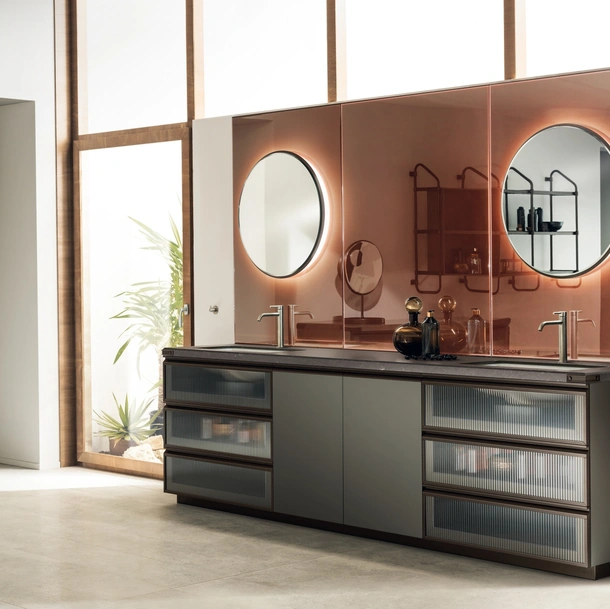 Mobile da Bagno Diesel Laccato Opaco Verde Minerale di Scavolini Bathrooms