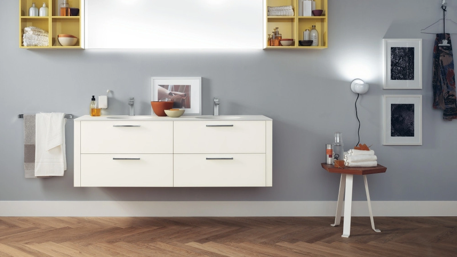 Mobile da Bagno Font in Vetro Laccato Opaco Bianco di Scavolini Bathrooms