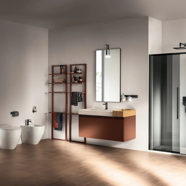 Mobile da Bagno Formalia Laccato Opaco Ruggine di Scavolini Bathrooms