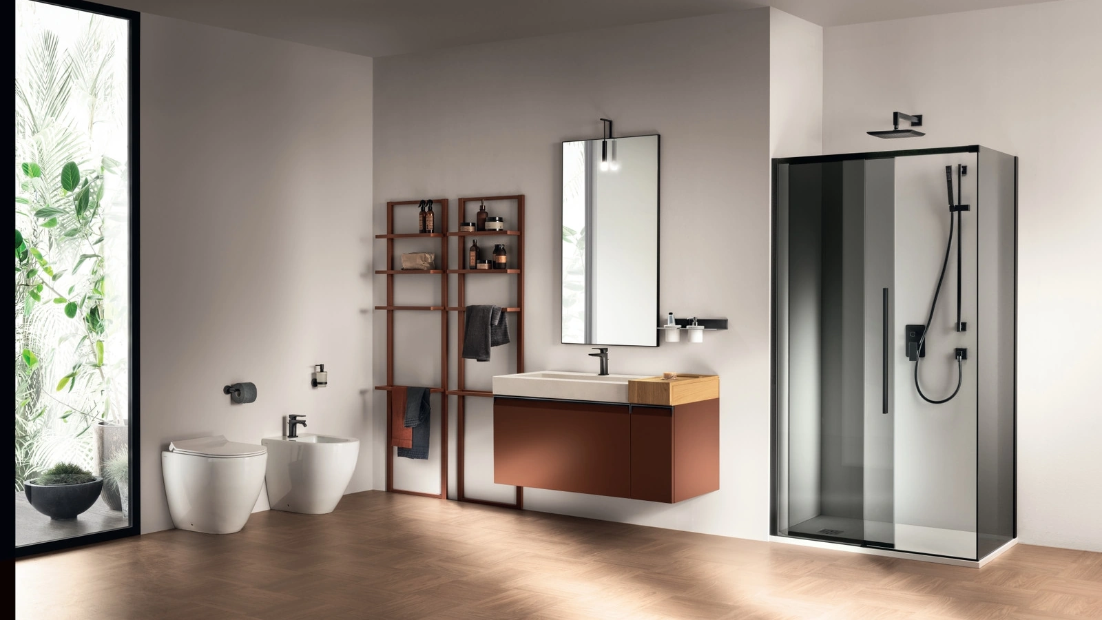 Mobile da Bagno Formalia Laccato Opaco Ruggine di Scavolini Bathrooms