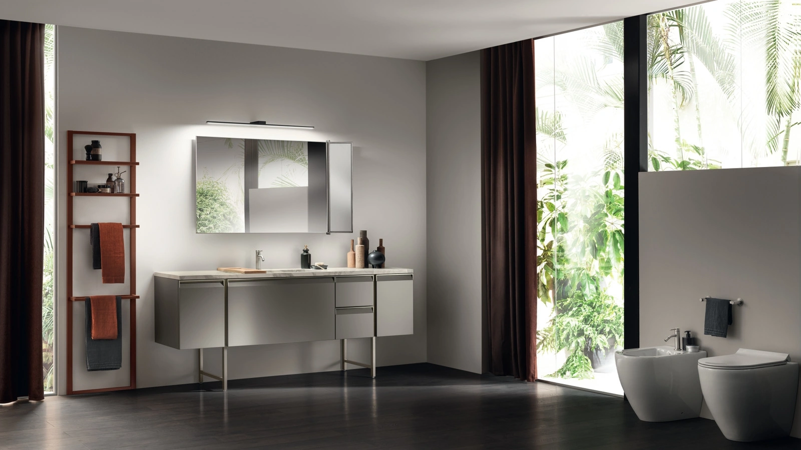 Mobile da Bagno Formalia Laccato Opaco Grigio Titanio di Scavolini Bathrooms