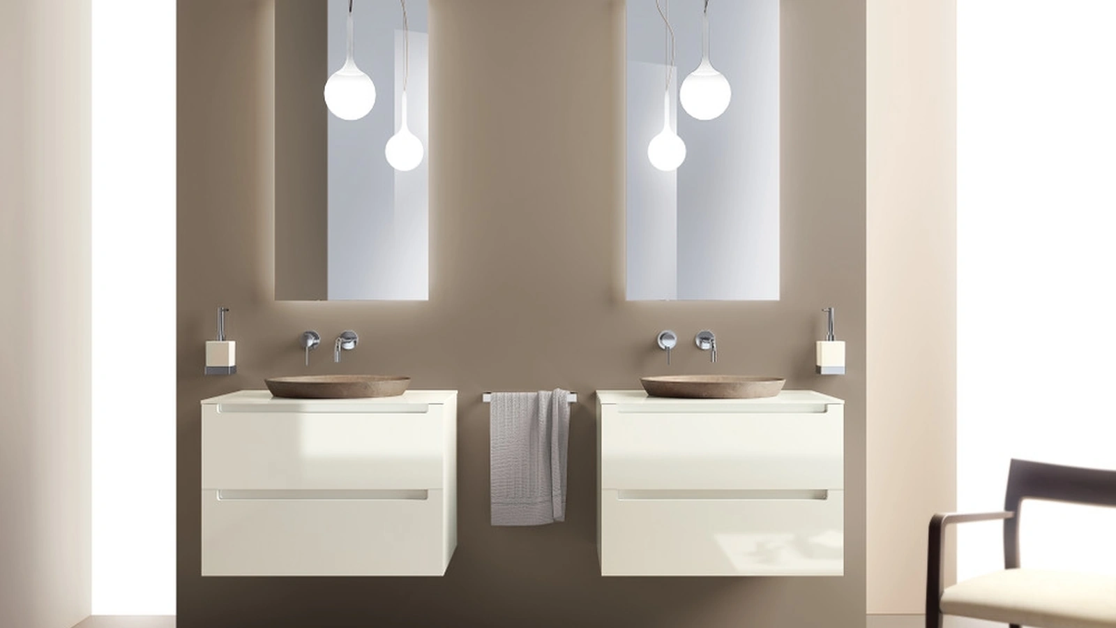 Mobile da Bagno Idro Laccato Lucido Bianco Prestige di Scavolini Bathrooms