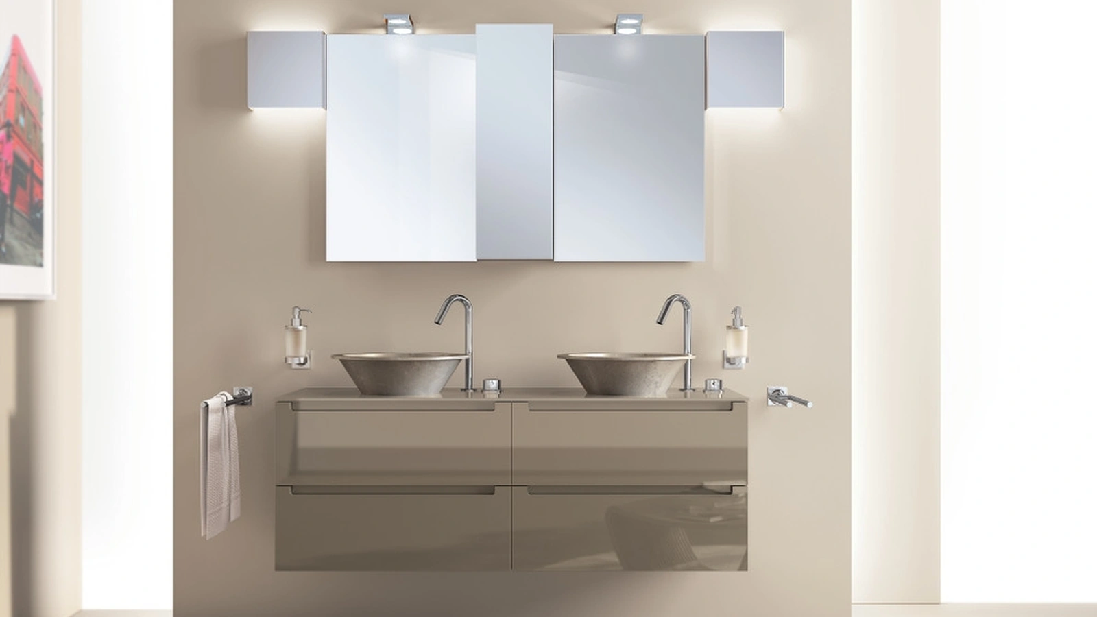 Mobile da Bagno Idro Laccato Lucido Grigio Tundra di Scavolini Bathrooms