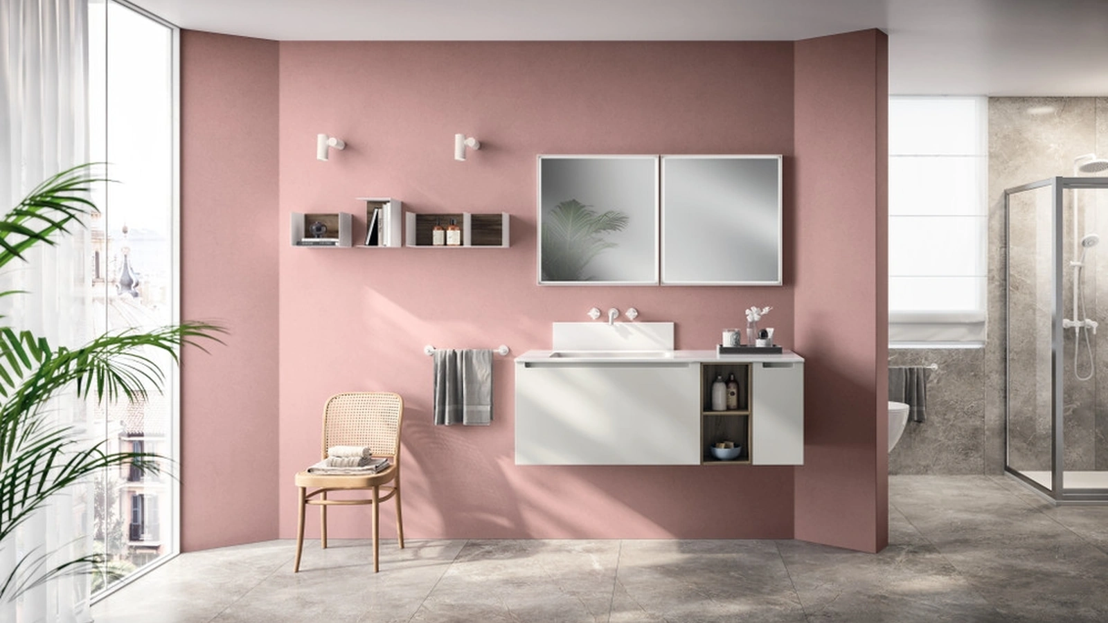 Mobile da Bagno Idro Laccato Opaco Grigio Airone di Scavolini Bathrooms