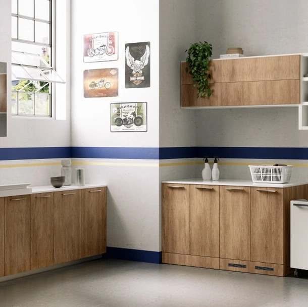 Mobile da Bagno Laundry Space Aquo in decorativo Rovere Land di Scavolini Bathrooms