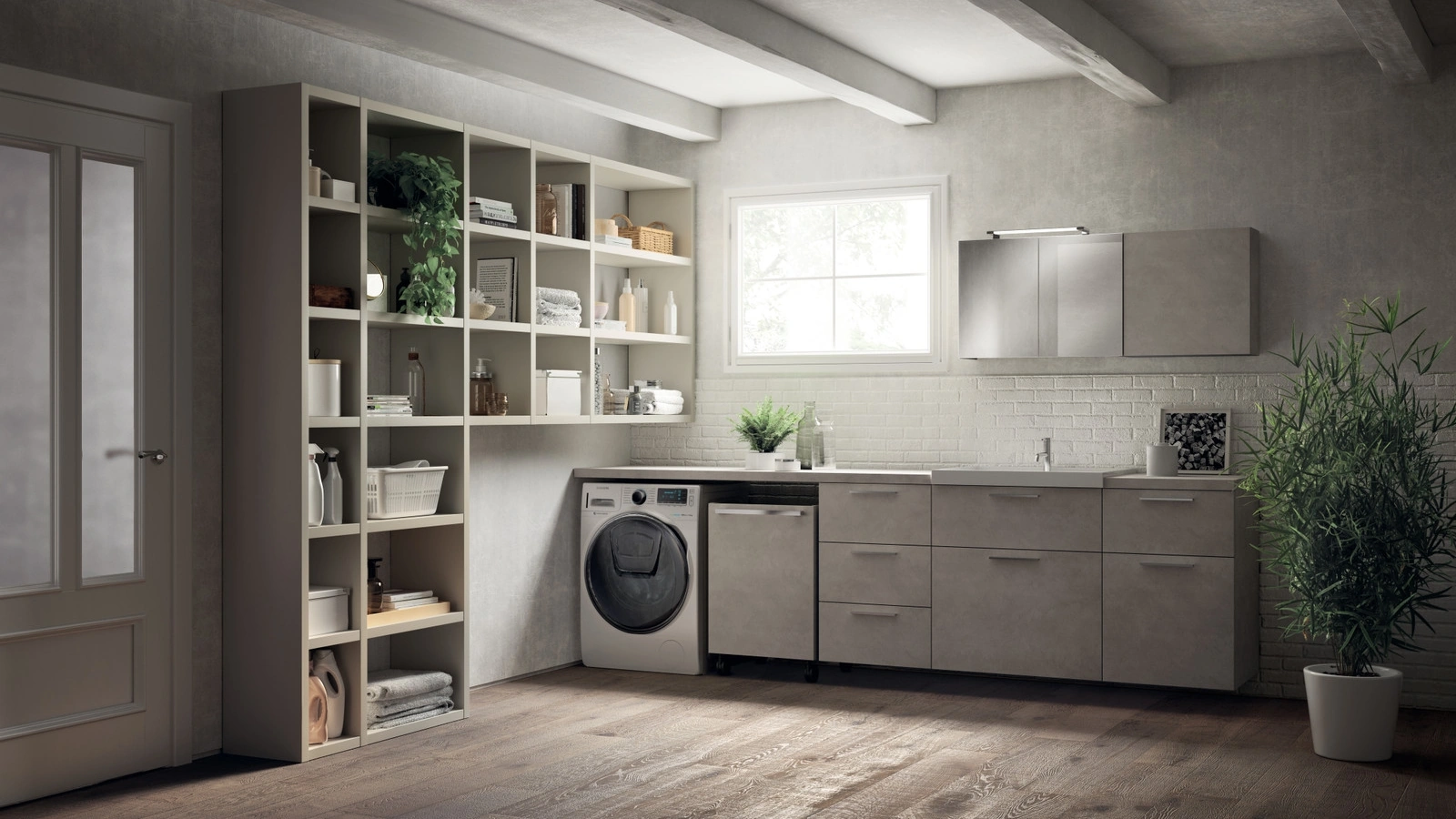 Mobile da Bagno Laundry Space Aquo Decorativo Azimut di Scavolini Bathrooms