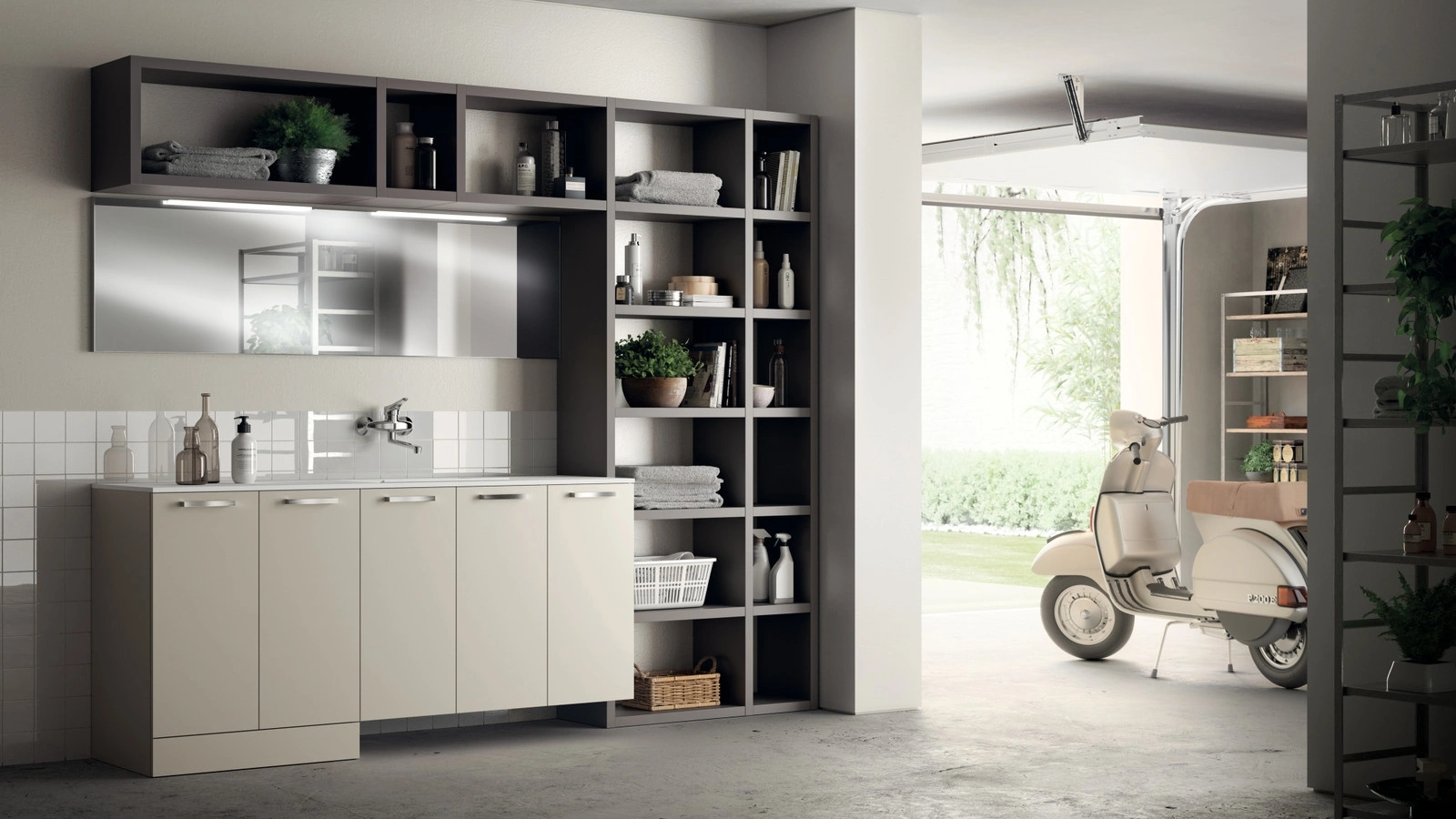 Mobile da Bagno Laundry Space Aquo Canapa di Scavolini Bathrooms