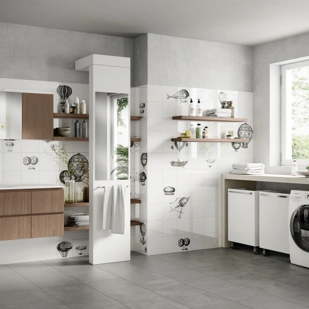 Mobile da Bagno Laundry Space Rivo in decorativo Noce Classic di Scavolini Bathrooms