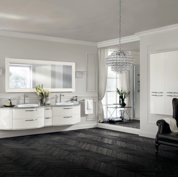 Mobile da Bagno Magnifica Tonda Laccato Lucido Bianco Prestige di Scavolini Bathrooms