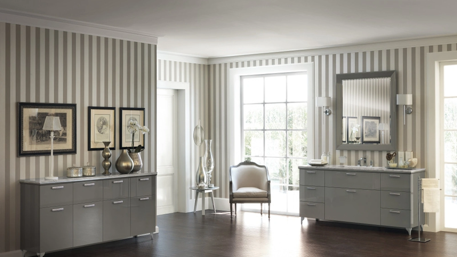 Mobile da Bagno Magnifica Laccato Lucido Grigio Titanio di Scavolini Bathrooms