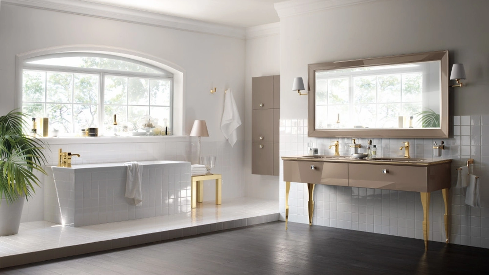 Mobile da Bagno Magnifica Laccato Lucido Grigio Tundra di Scavolini Bathrooms