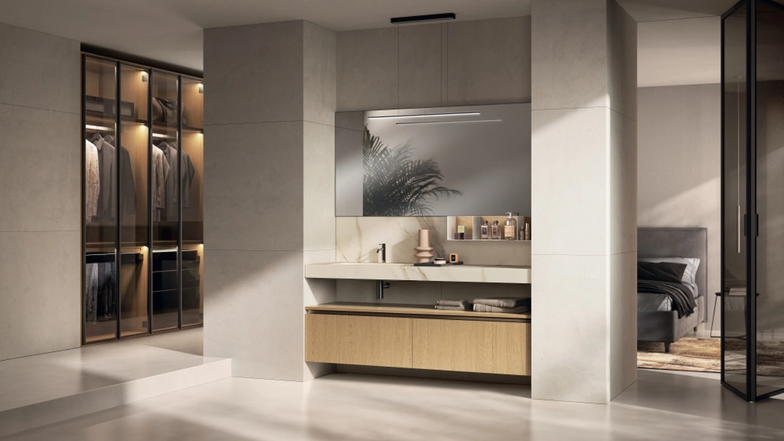 Mobile da Bagno Miko in decorativo Rovere Gold di Scavolini Bathrooms