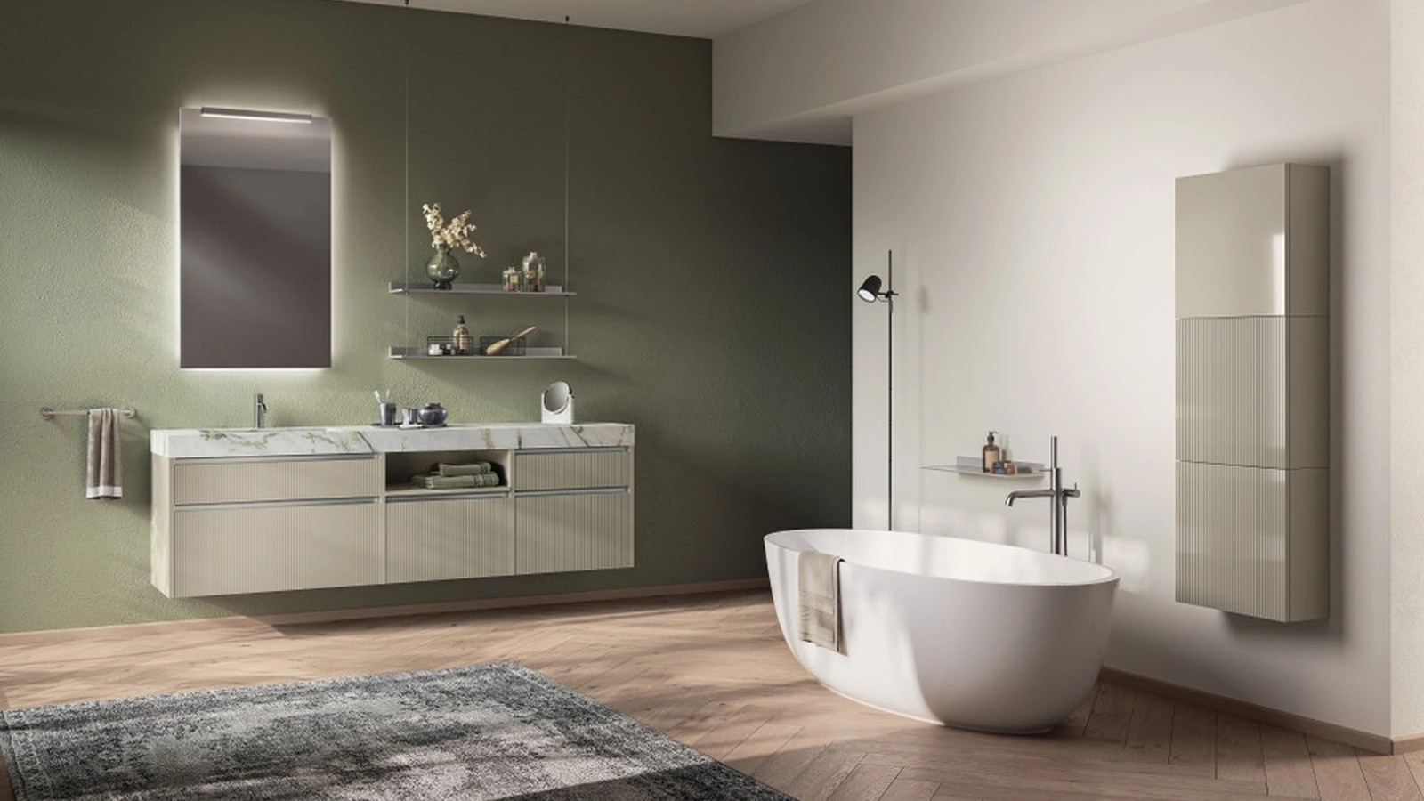 Mobile da Bagno Miko Laccato Opaco Tortora di Scavolini Bathrooms