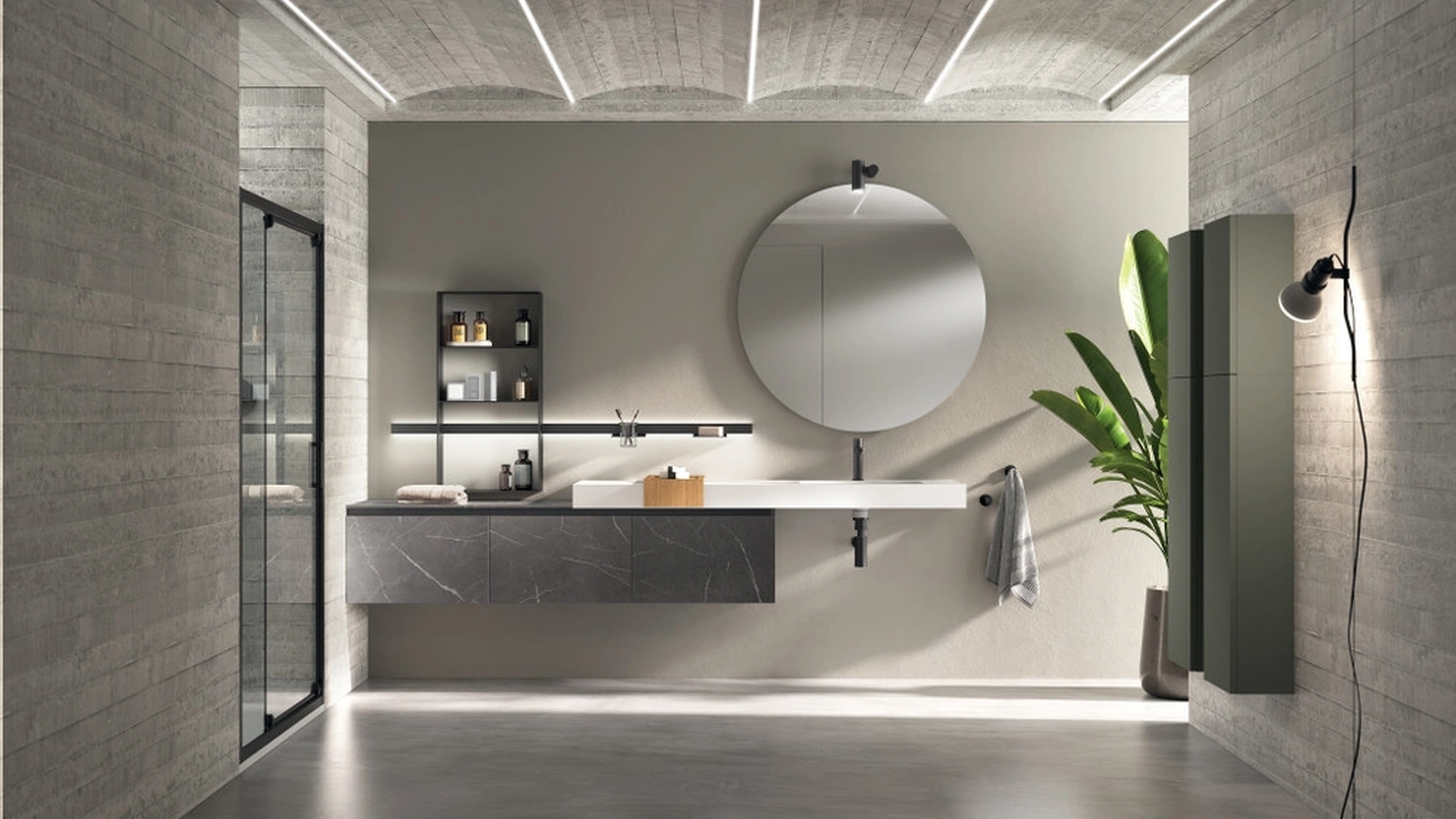 Mobile da Bagno Miko Laminato Pietra Grey di Scavolini Bathrooms