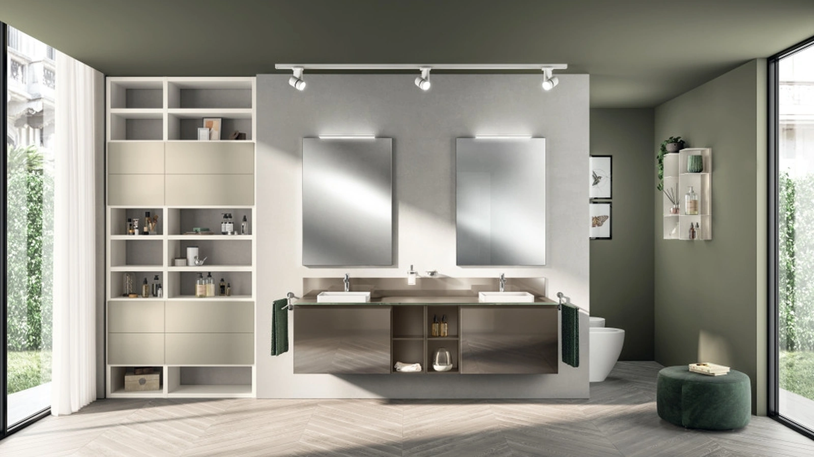 Mobile da Bagno Rivo Laccato Lucido Perlato Cuvée di Scavolini Bathrooms