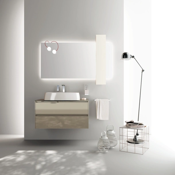 Mobile da Bagno Rivo Laccato Lucido e vetro Visone di Scavolini Bathrooms