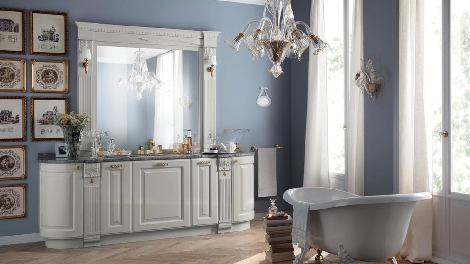 Mobile da Bagno Baltimora Laccato Opaco Grigio Airone di Scavolini Bathrooms