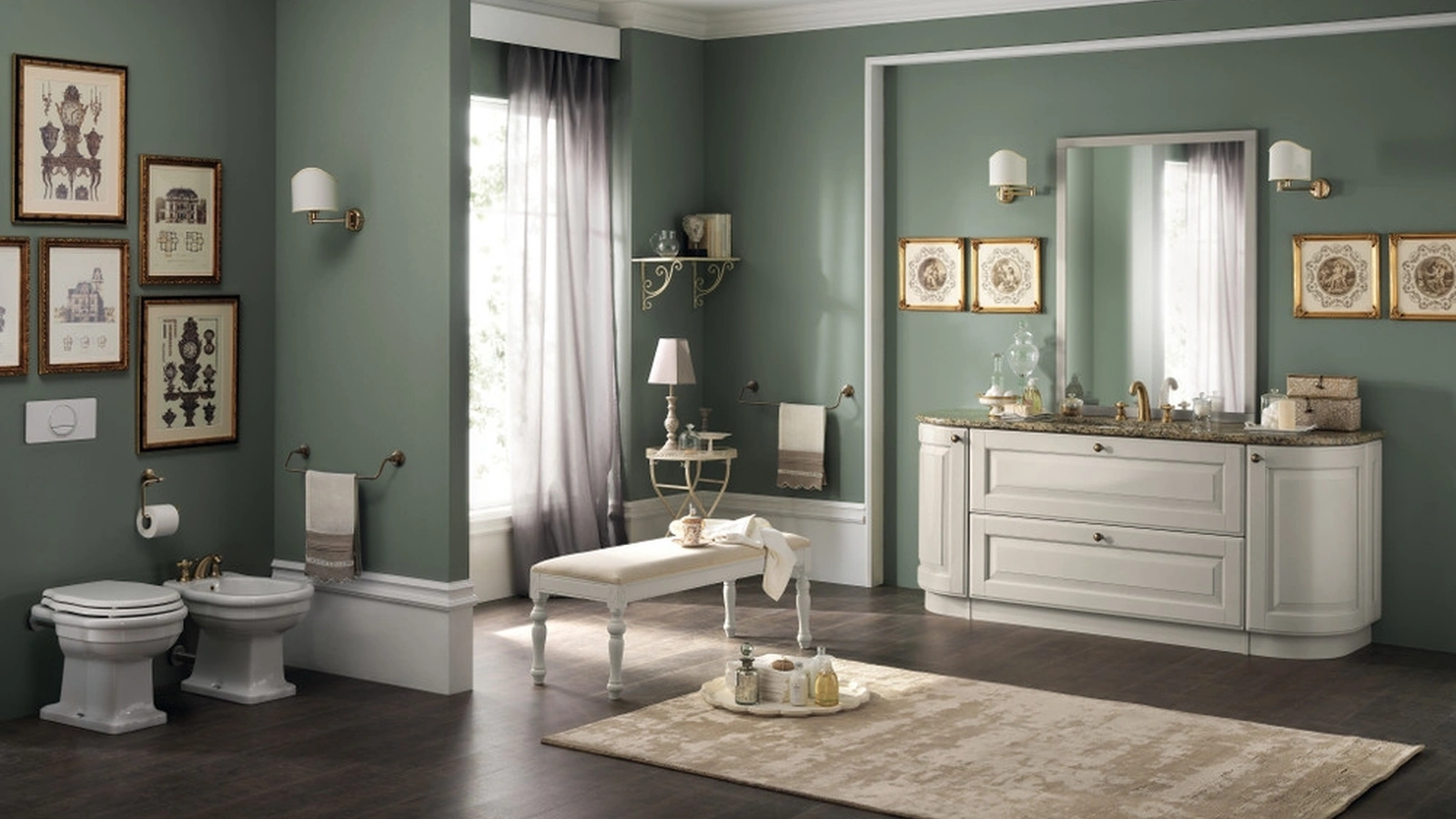 Mobile da Bagno Baltimora Laccato Opaco Grigio Chiaro di Scavolini Bathrooms