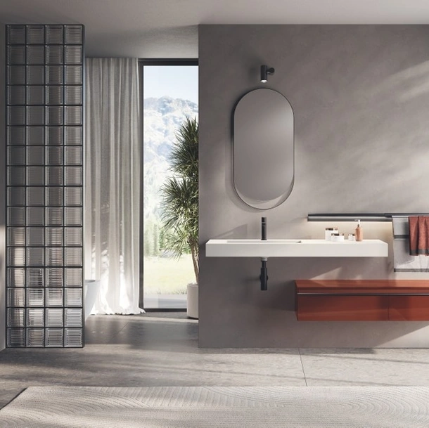 Mobile da Bagno sospeso Stilo in laccato lucido Mattone di Scavolini Bathrooms