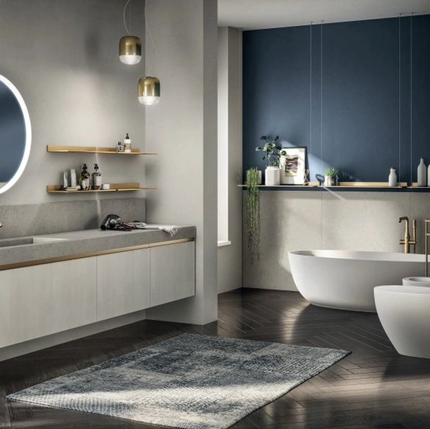 Mobile da Bagno Tratto in Decorativo Concrete di Scavolini Bathrooms