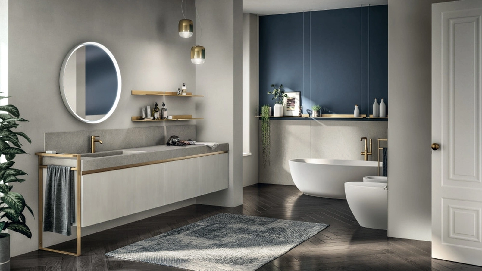 Mobile da Bagno Tratto in Decorativo Concrete di Scavolini Bathrooms
