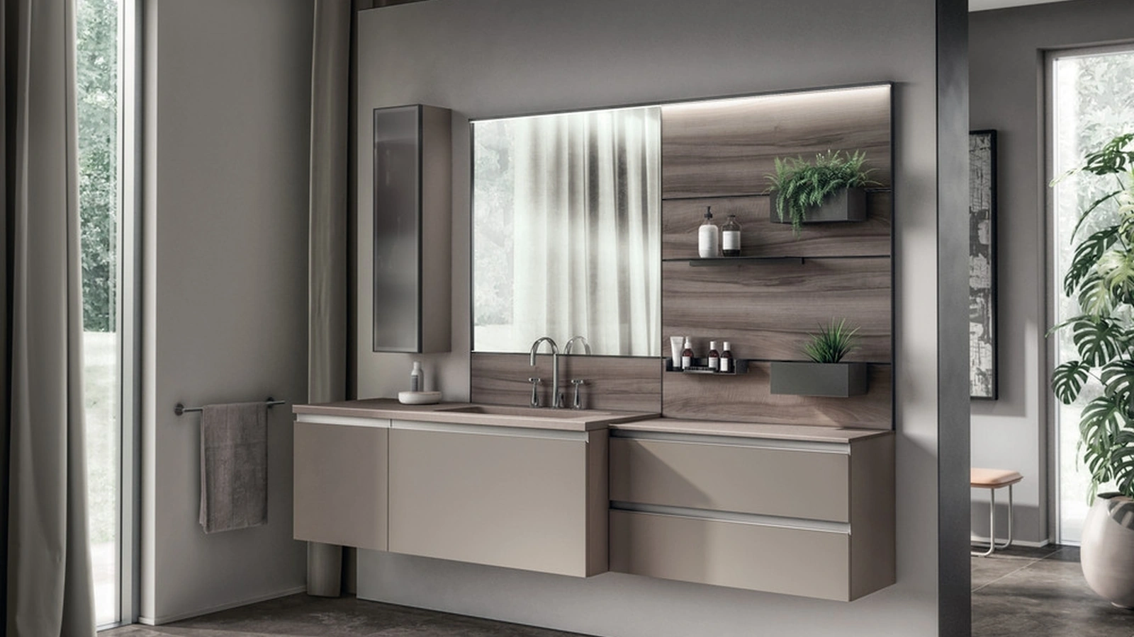Mobile da Bagno Tratto in Decorativo Juta di Scavolini Bathrooms