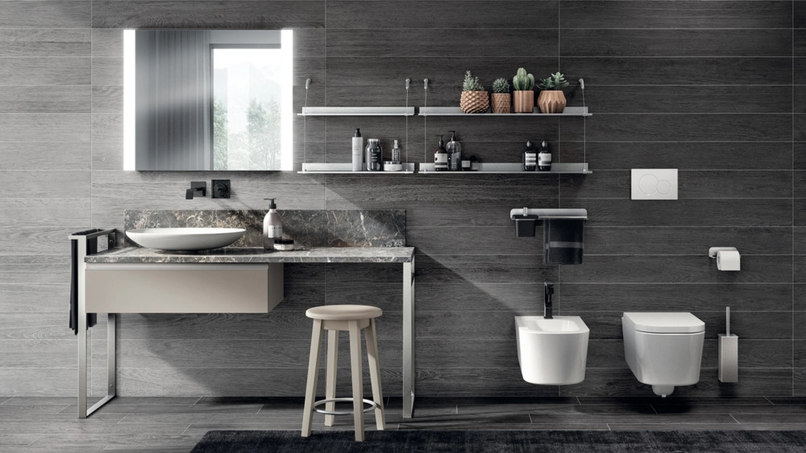 Mobile da Bagno Tratto Laccato Opaco Visone di Scavolini Bathrooms