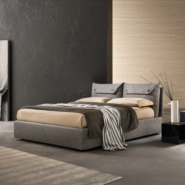 Letto in tessuto imbottito con testiera Case di Bside