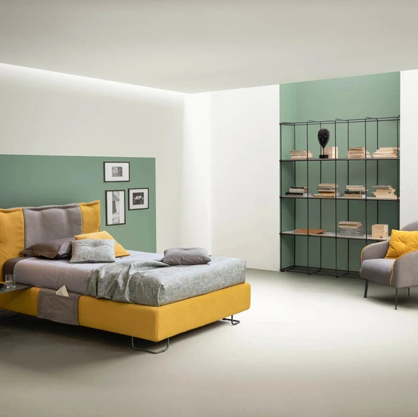 Letto in tessuto con testiera ad una piazza e mezza Dress di Bside