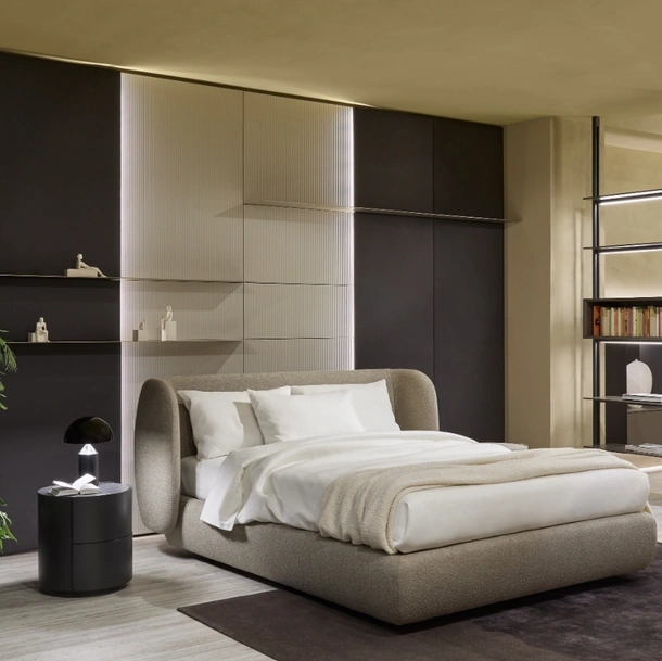 Letto imbottito Cosy con box contenitore di Sangiacomo