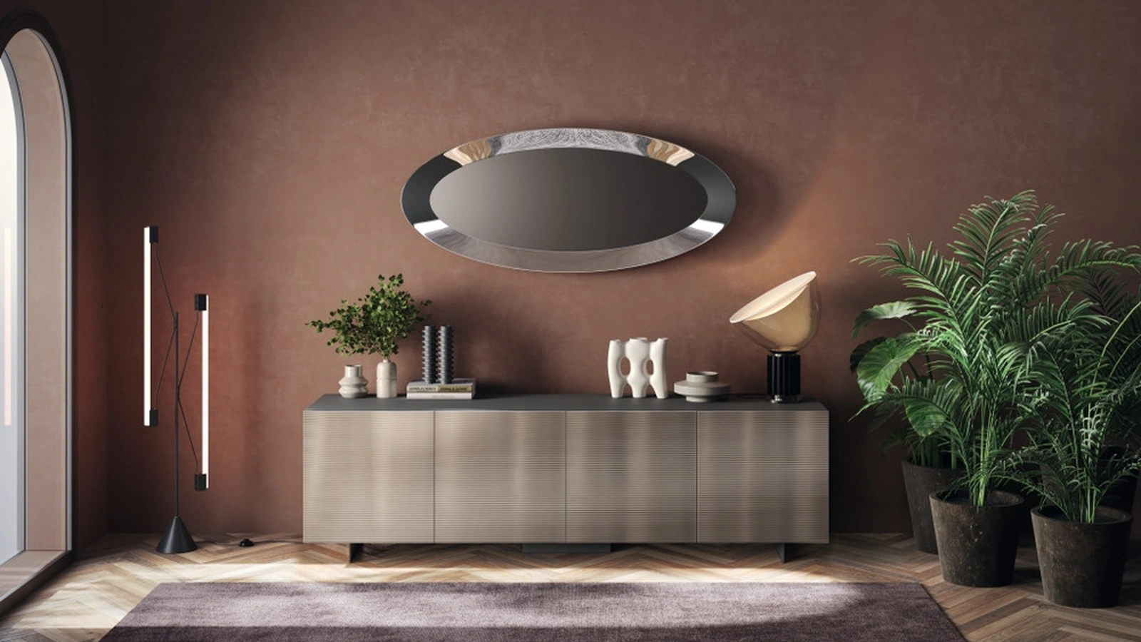 Madia Sideboard 07 in vetro dogato di Scavolini