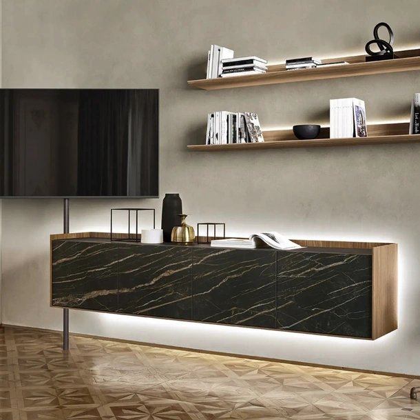 Mobile Porta Tv in ceramica e legno Tv Video di Sangiacomo