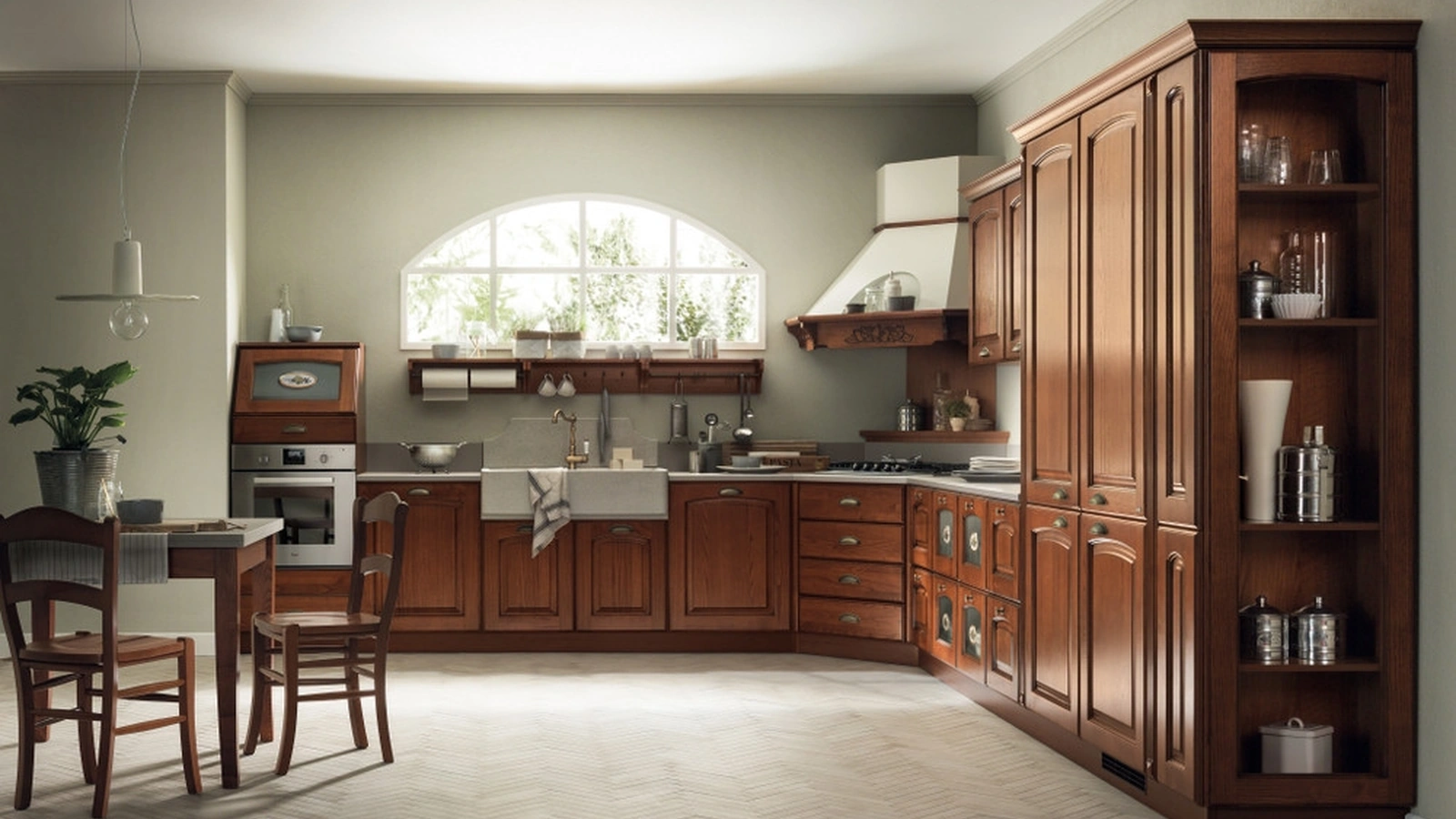 Cucina Classica angolare Madeleine 02 in Castagno di Scavolini