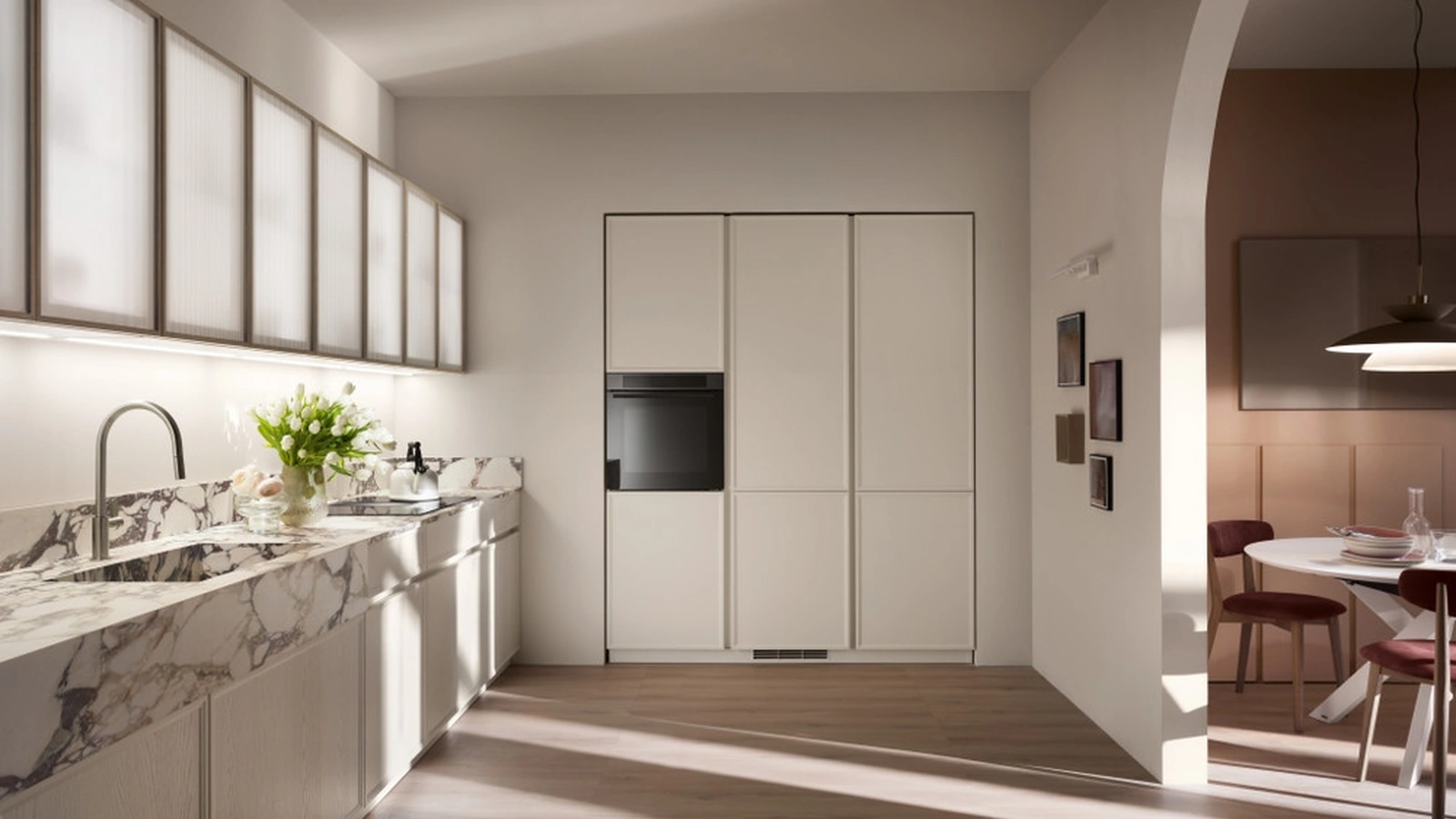 Cucina Moderna ad angolo Poetica 02 in legno di Frassino di Scavolini